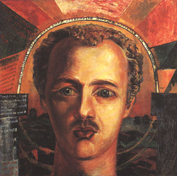[Portrait of the Futurist Poet V. V. Kamensky, by David Burliuk]